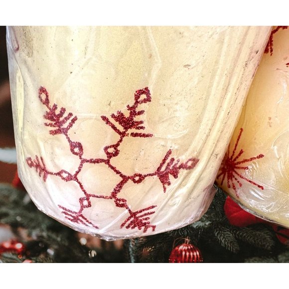 Kohl's Accents Vtg Nwt Christmas Snowflake Pillar Candle Kohls Wax
